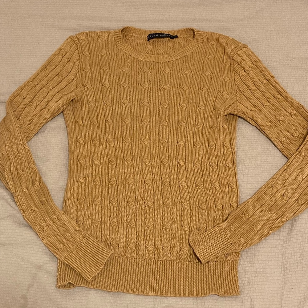 Ralph Lauren Tan Cable Knit Sweater